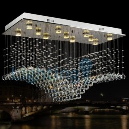 Modern Och Modern Ljuskrona Infälld Hängande Armatur Crystal Regndroppsljus