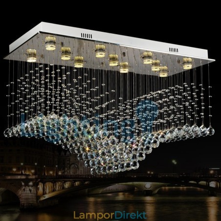 Modern Och Modern Ljuskrona Infälld Hängande Armatur Crystal Regndroppsljus Modern Och Modern Ljuskrona Infälld Hängande Armatur Crystal Regndroppsljus