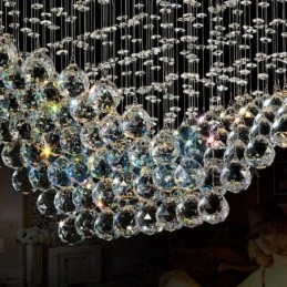 Modern Och Modern Ljuskrona Infälld Hängande Armatur Crystal Regndroppsljus