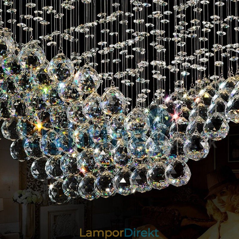 Modern Och Modern Ljuskrona Infälld Hängande Armatur Crystal Regndroppsljus