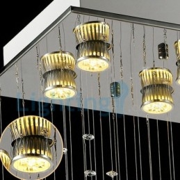 Modern Och Modern Ljuskrona Infälld Hängande Armatur Crystal Regndroppsljus
