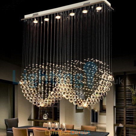 Modern Och Modern Ljuskrona Infälld Hängande Armatur Crystal Regndroppsljus Modern Och Modern Ljuskrona Infälld Hängande Armatur Crystal Regndroppsljus