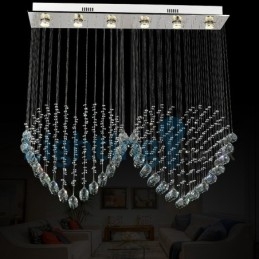 Modern Och Modern Ljuskrona Infälld Hängande Armatur Crystal Regndroppsljus