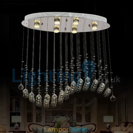 Modern Och Modern Ljuskrona Infälld Hängande Armatur Crystal Regndroppsljus Modern Och Modern Ljuskrona Infälld Hängande Armatur Crystal Regndroppsljus