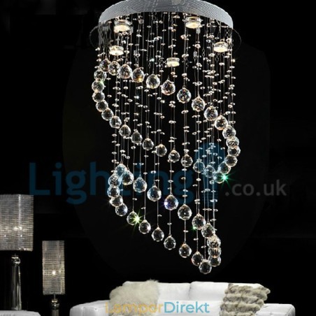 Modern Och Modern Ljuskrona Infälld Hängande Armatur Crystal Regndroppsljus Modern Och Modern Ljuskrona Infälld Hängande Armatur Crystal Regndroppsljus