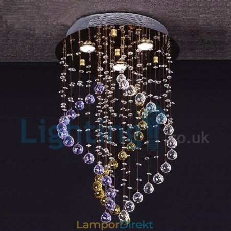 Modern Och Modern Ljuskrona Infälld Hängande Armatur Crystal Regndroppsljus Modern Och Modern Ljuskrona Infälld Hängande Armatur Crystal Regndroppsljus