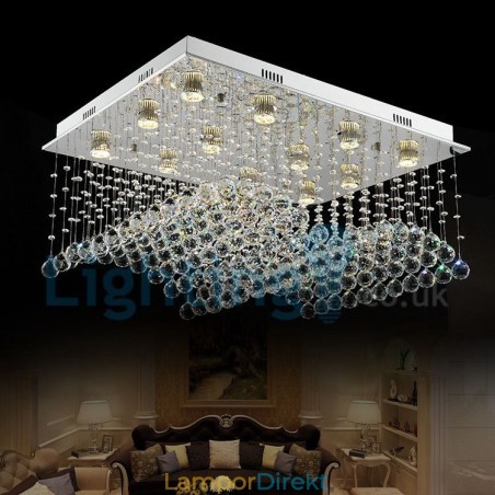 Modern Och Modern Ljuskrona Infälld Hängande Armatur Crystal Regndroppsljus Modern Och Modern Ljuskrona Infälld Hängande Armatur Crystal Regndroppsljus