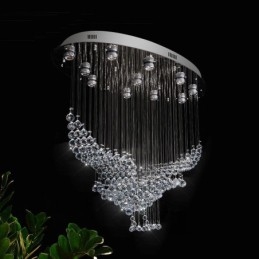 Modern Och Modern Ljuskrona Infälld Hängande Armatur Crystal Regndroppsljus
