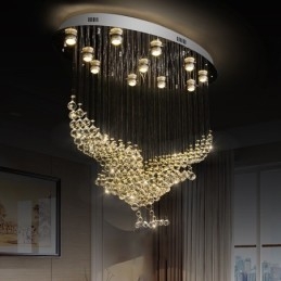 Modern Och Modern Ljuskrona Infälld Hängande Armatur Crystal Regndroppsljus