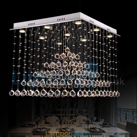 Modern Och Modern Ljuskrona Infälld Hängande Armatur Crystal Regndroppsljus Modern Och Modern Ljuskrona Infälld Hängande Armatur Crystal Regndroppsljus