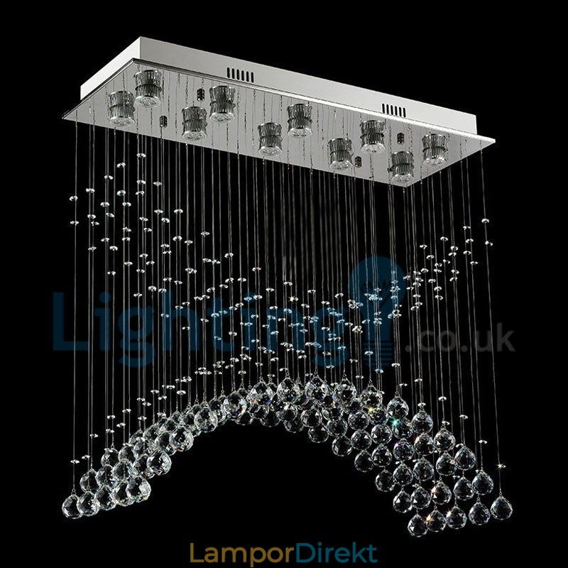 Modern Och Modern Ljuskrona Infälld Hängande Armatur Crystal Regndroppsljus