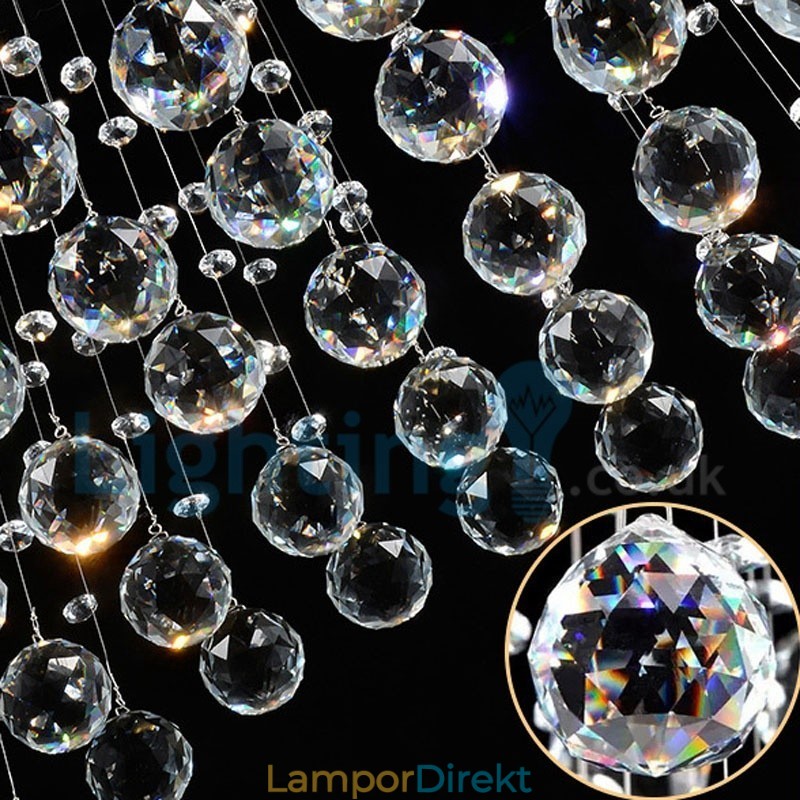 Modern Och Modern Ljuskrona Infälld Hängande Armatur Crystal Regndroppsljus