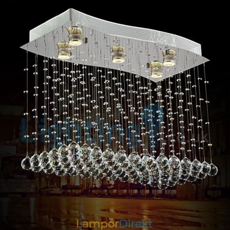 Modern Och Modern Ljuskrona Infälld Hängande Armatur Crystal Regndroppsljus Modern Och Modern Ljuskrona Infälld Hängande Armatur Crystal Regndroppsljus