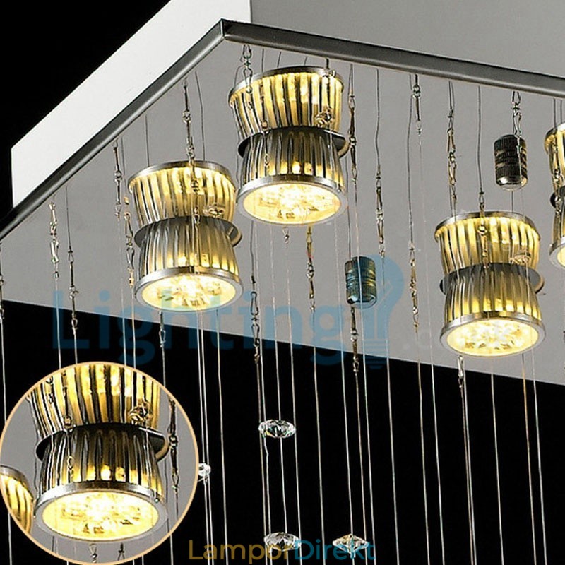 Modern Och Modern Ljuskrona Infälld Hängande Armatur Crystal Regndroppsljus