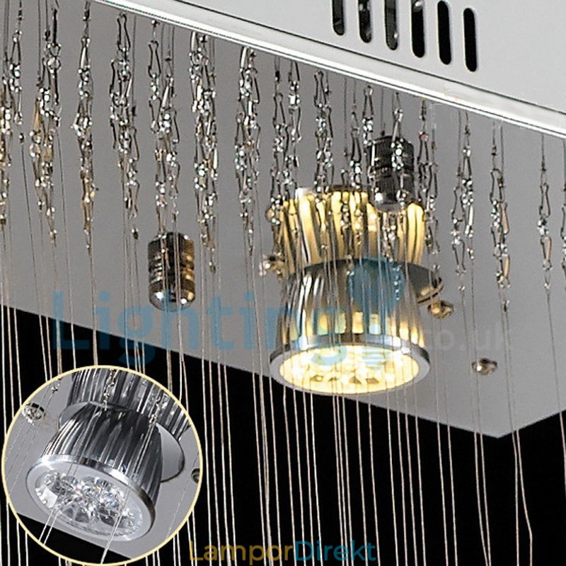 Modern Och Modern Ljuskrona Infälld Hängande Armatur Crystal Regndroppsljus