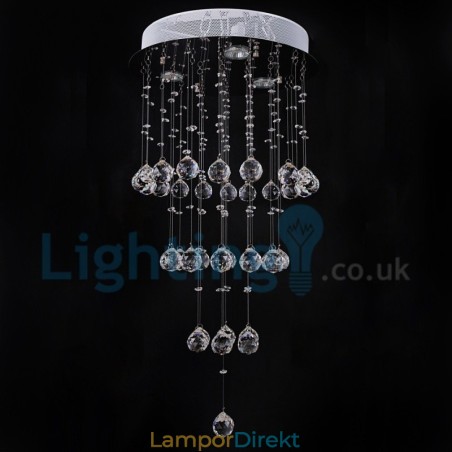 Modern Och Modern Ljuskrona Infälld Hängande Armatur Crystal Regndroppsljus Modern Och Modern Ljuskrona Infälld Hängande Armatur Crystal Regndroppsljus