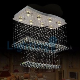 Modern Och Modern Ljuskrona Infälld Hängande Armatur Crystal Regndroppsljus