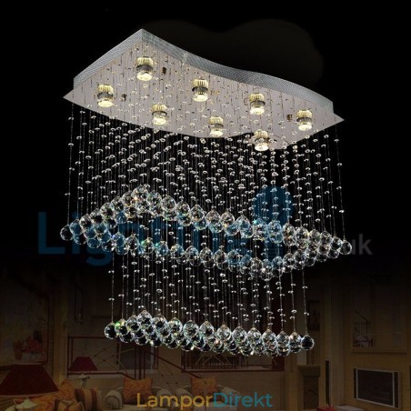 Modern Och Modern Ljuskrona Infälld Hängande Armatur Crystal Regndroppsljus Modern Och Modern Ljuskrona Infälld Hängande Armatur Crystal Regndroppsljus