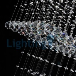 Modern Och Modern Ljuskrona Infälld Hängande Armatur Crystal Regndroppsljus