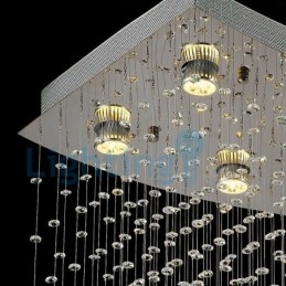 Modern Och Modern Ljuskrona Infälld Hängande Armatur Crystal Regndroppsljus