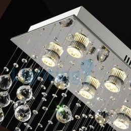 Modern Och Modern Ljuskrona Infälld Hängande Armatur Crystal Regndroppsljus