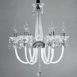 American Style Lodge 6 Ljus Ljuskrona Med Glasskärm