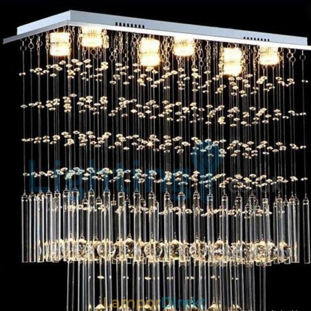 Modern Och Modern Ljuskrona Infälld Hängande Armatur Crystal Regndroppsljus Modern Och Modern Ljuskrona Infälld Hängande Armatur Crystal Regndroppsljus
