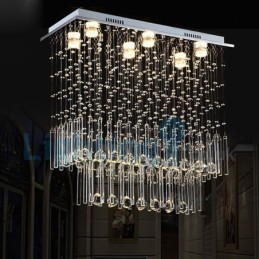 Modern Och Modern Ljuskrona Infälld Hängande Armatur Crystal Regndroppsljus