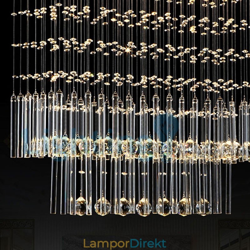 Modern Och Modern Ljuskrona Infälld Hängande Armatur Crystal Regndroppsljus