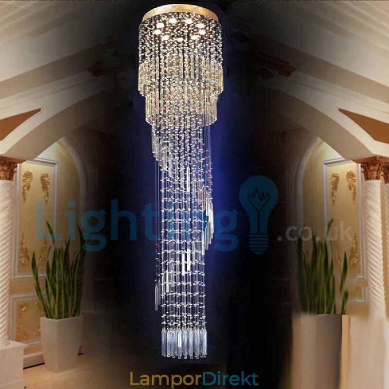 Modern Och Modern Ljuskrona Infälld Hängande Armatur Crystal Regndroppsljus