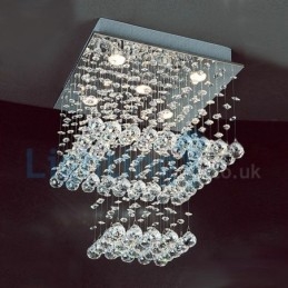 Modern Och Modern Ljuskrona Infälld Hängande Armatur Crystal Regndroppsljus