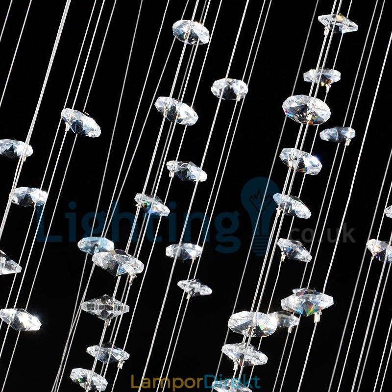Modern Och Modern Ljuskrona Infälld Hängande Armatur Crystal Regndroppsljus