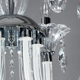 American Style Lodge 6 Ljus Ljuskrona Med Glasskärm