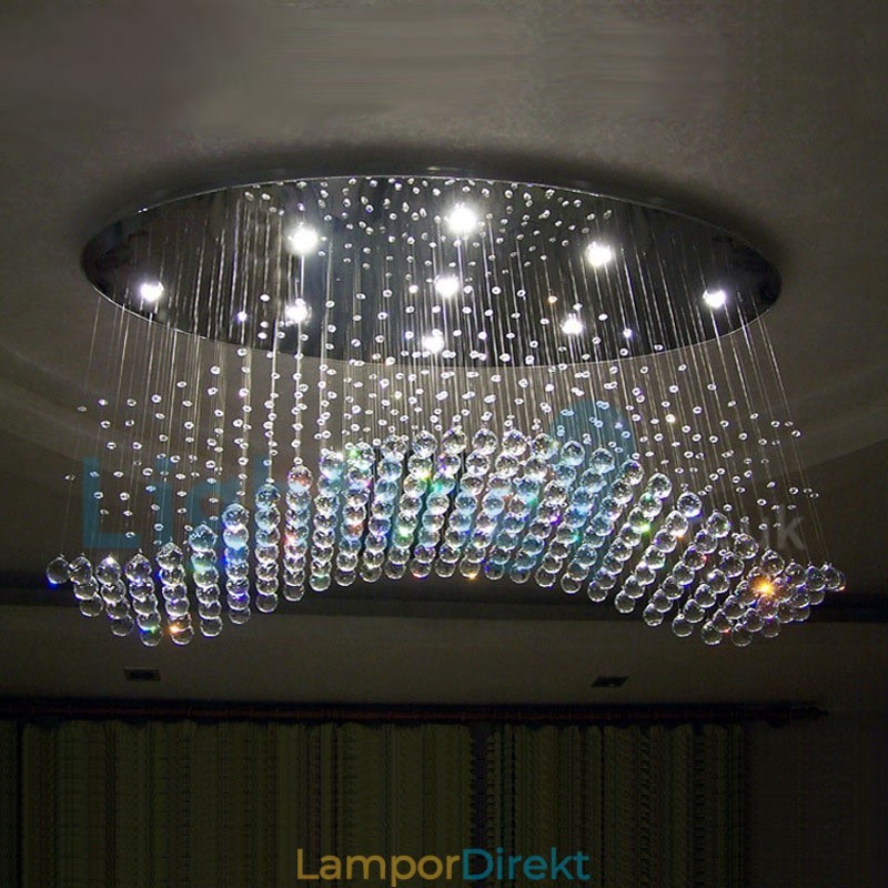 Modern Och Modern Ljuskrona Infälld Hängande Armatur Crystal Regndroppsljus