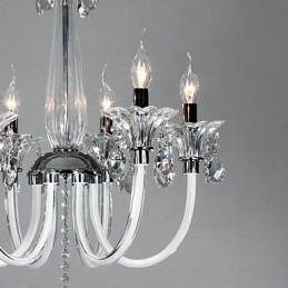 American Style Lodge 6 Ljus Ljuskrona Med Glasskärm