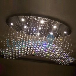 Modern Och Modern Ljuskrona Infälld Hängande Armatur Crystal Regndroppsljus