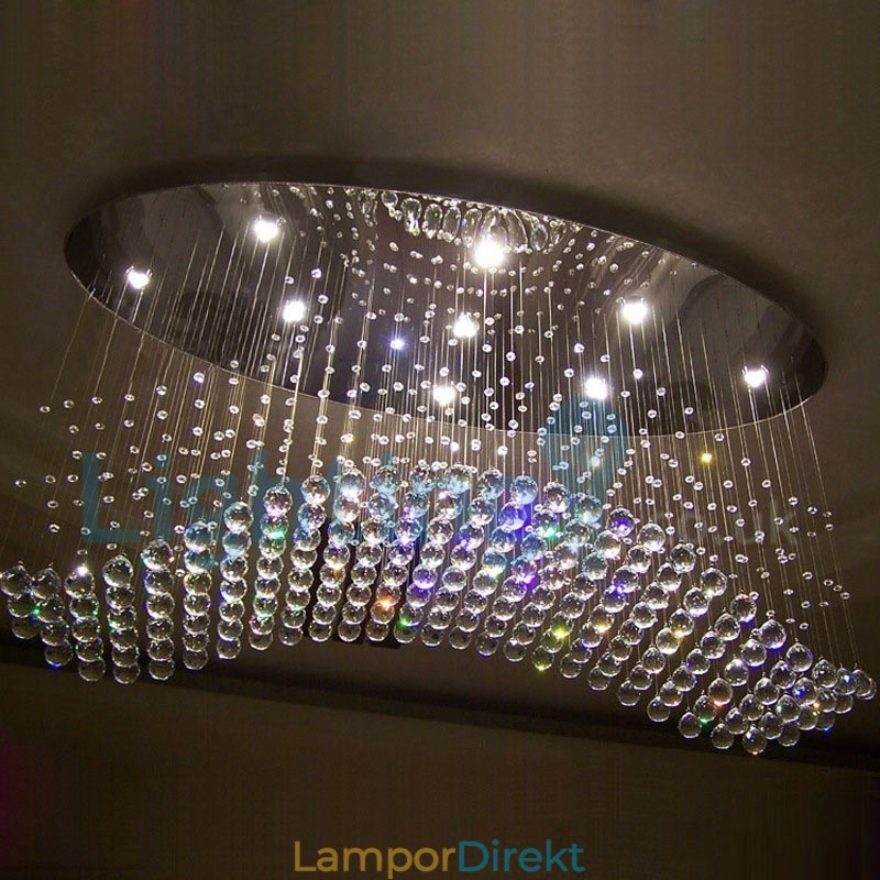 Modern Och Modern Ljuskrona Infälld Hängande Armatur Crystal Regndroppsljus