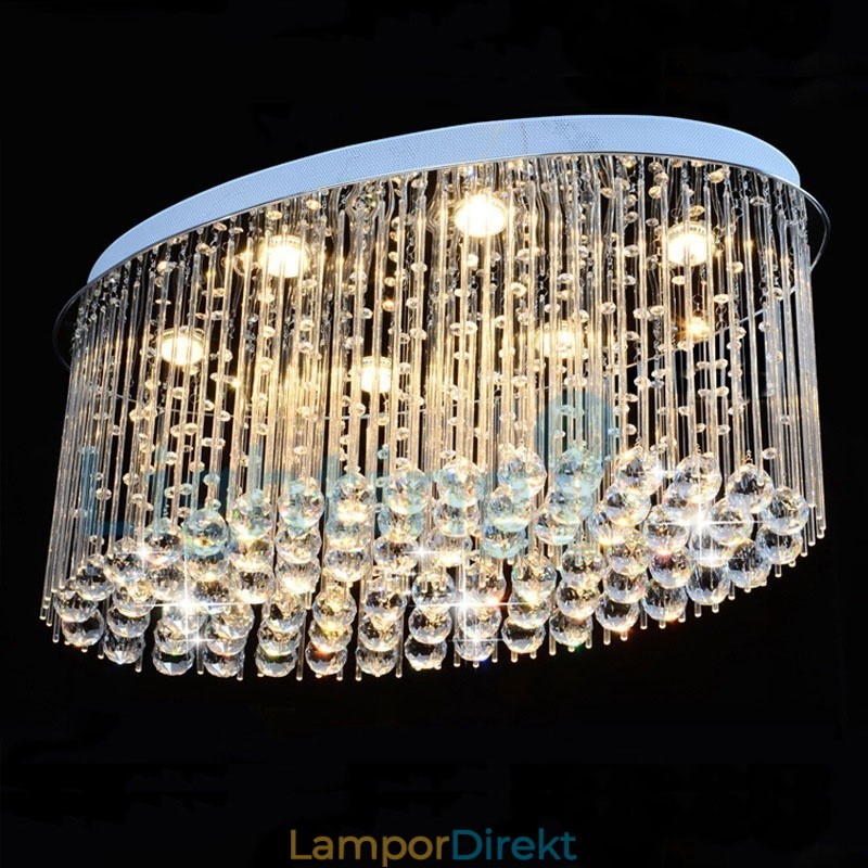 Modern Och Modern Ljuskrona Infälld Hängande Armatur Crystal Regndroppsljus