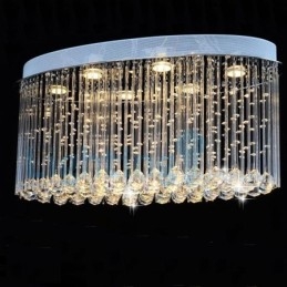 Modern Och Modern Ljuskrona Infälld Hängande Armatur Crystal Regndroppsljus