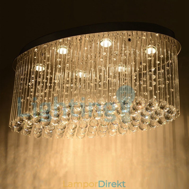 Modern Och Modern Ljuskrona Infälld Hängande Armatur Crystal Regndroppsljus