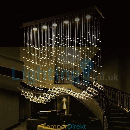 Modern Och Modern Ljuskrona Infälld Hängande Armatur Crystal Regndroppsljus Modern Och Modern Ljuskrona Infälld Hängande Armatur Crystal Regndroppsljus