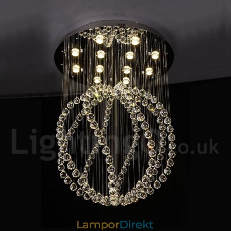 Modern Och Modern Ljuskrona Infälld Hängande Armatur Crystal Regndroppsljus Modern Och Modern Ljuskrona Infälld Hängande Armatur Crystal Regndroppsljus