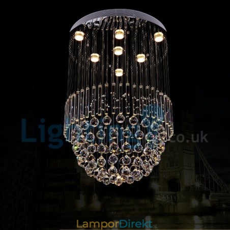 Modern Och Modern Ljuskrona Infälld Hängande Armatur Crystal Regndroppsljus Modern Och Modern Ljuskrona Infälld Hängande Armatur Crystal Regndroppsljus