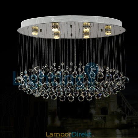 Modern Och Modern Ljuskrona Infälld Hängande Armatur Crystal Regndroppsljus Modern Och Modern Ljuskrona Infälld Hängande Armatur Crystal Regndroppsljus