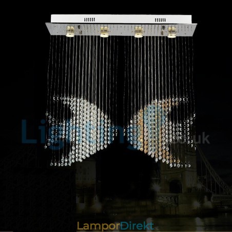 Modern Och Modern Ljuskrona Infälld Hängande Armatur Crystal Regndroppsljus Modern Och Modern Ljuskrona Infälld Hängande Armatur Crystal Regndroppsljus