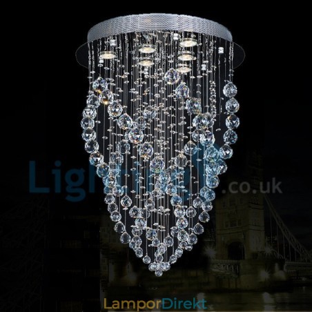 Modern Och Modern Ljuskrona Infälld Hängande Armatur Crystal Regndroppsljus Modern Och Modern Ljuskrona Infälld Hängande Armatur Crystal Regndroppsljus