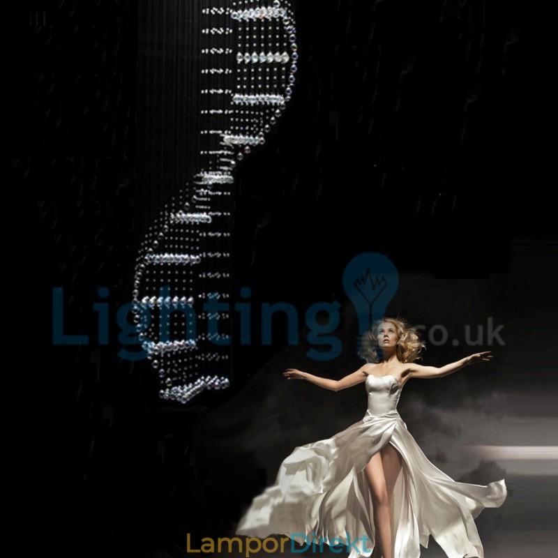 Modern Och Modern Ljuskrona Infälld Hängande Armatur Crystal Regndroppsljus