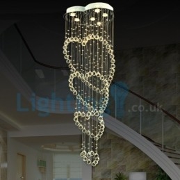 Modern Och Modern Ljuskrona Infälld Hängande Armatur Crystal Regndroppsljus