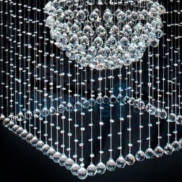 Modern Och Modern Ljuskrona Infälld Hängande Armatur Crystal Regndroppsljus