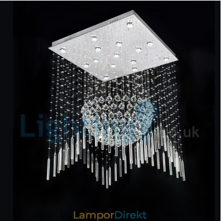 Modern Och Modern Ljuskrona Infälld Hängande Armatur Crystal Regndroppsljus Modern Och Modern Ljuskrona Infälld Hängande Armatur Crystal Regndroppsljus